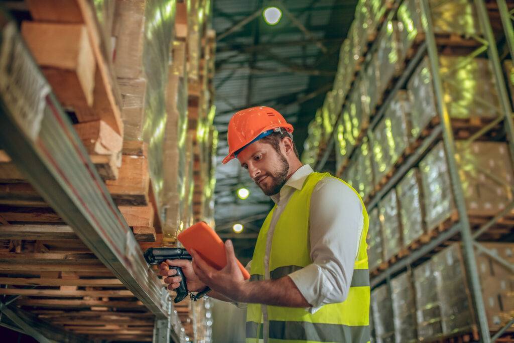 man in warehouse